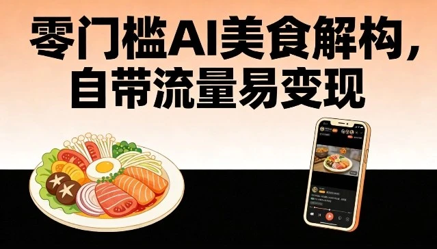 零门槛AI美食解构，自带流量易变现-项目资料商城