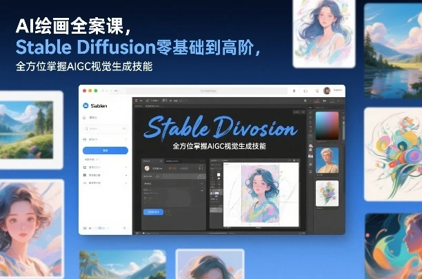 【精】AI绘画全案课，Stable Diffusion零基础到高阶，全方位掌握AIGC视觉生成技能-项目资料商城