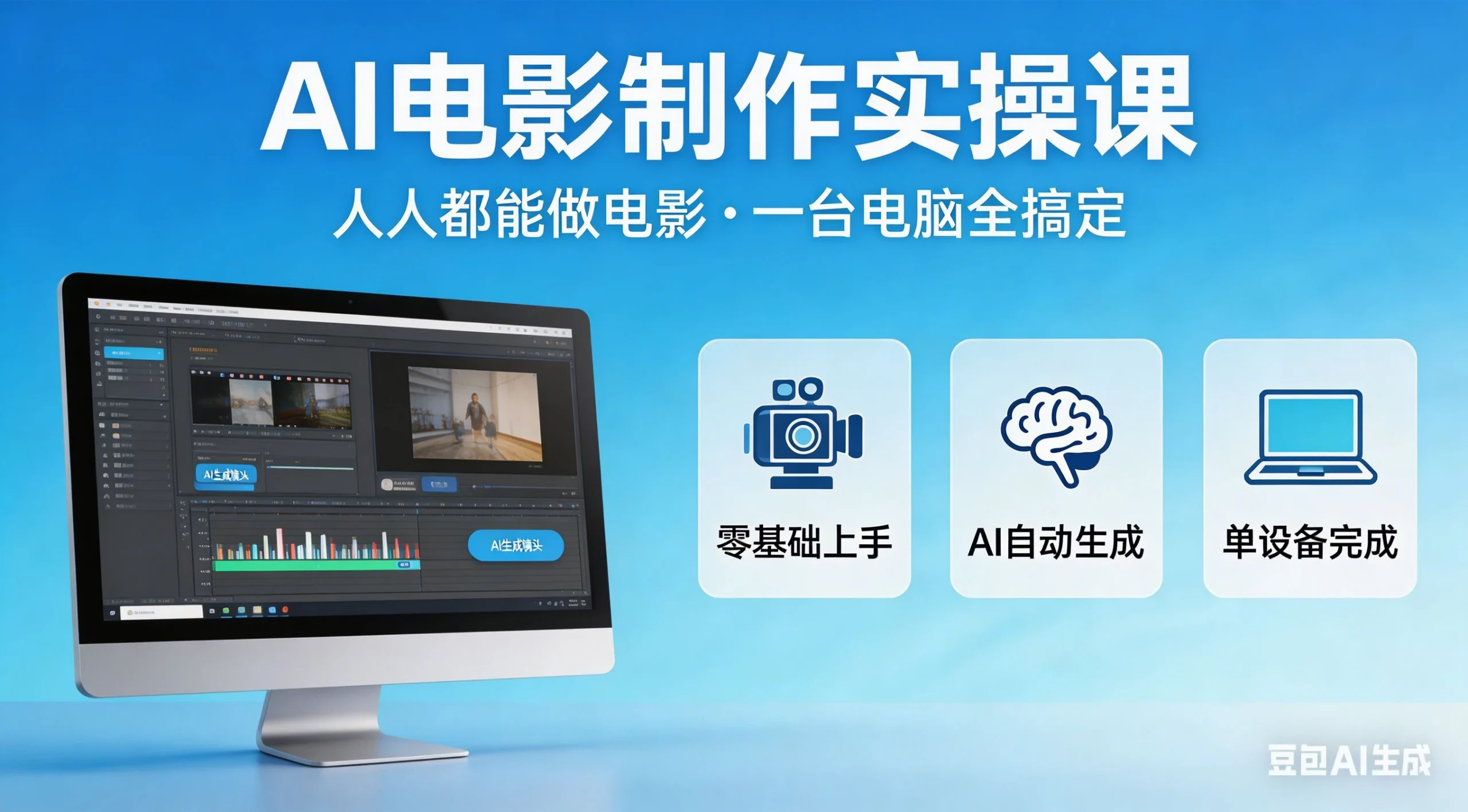 【精】AI电影制作实操课，人人都能做电影，一台电脑全搞定-项目资料商城