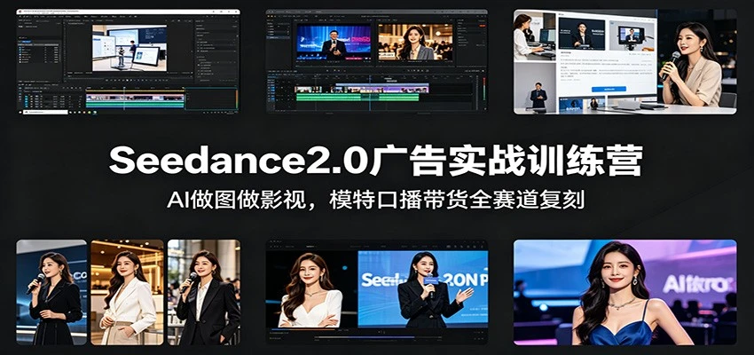 【精】Seedance2.0广告实战训练营：AI做图做影视，模特口播带货全赛道复刻-项目资料商城