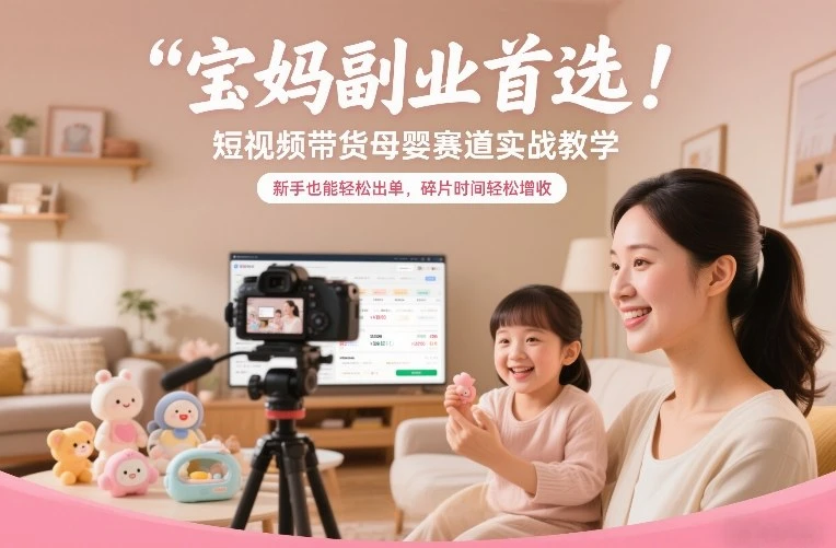 【精】宝妈副业首选！短视频带货母婴赛道实战教学，新手也能轻松出单，碎片时间轻松增收-项目资料商城