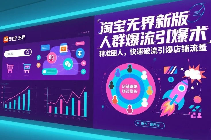 【精】淘宝无界新版人群爆流引爆术，精准圈人，快速破流引爆店铺流量-项目资料商城