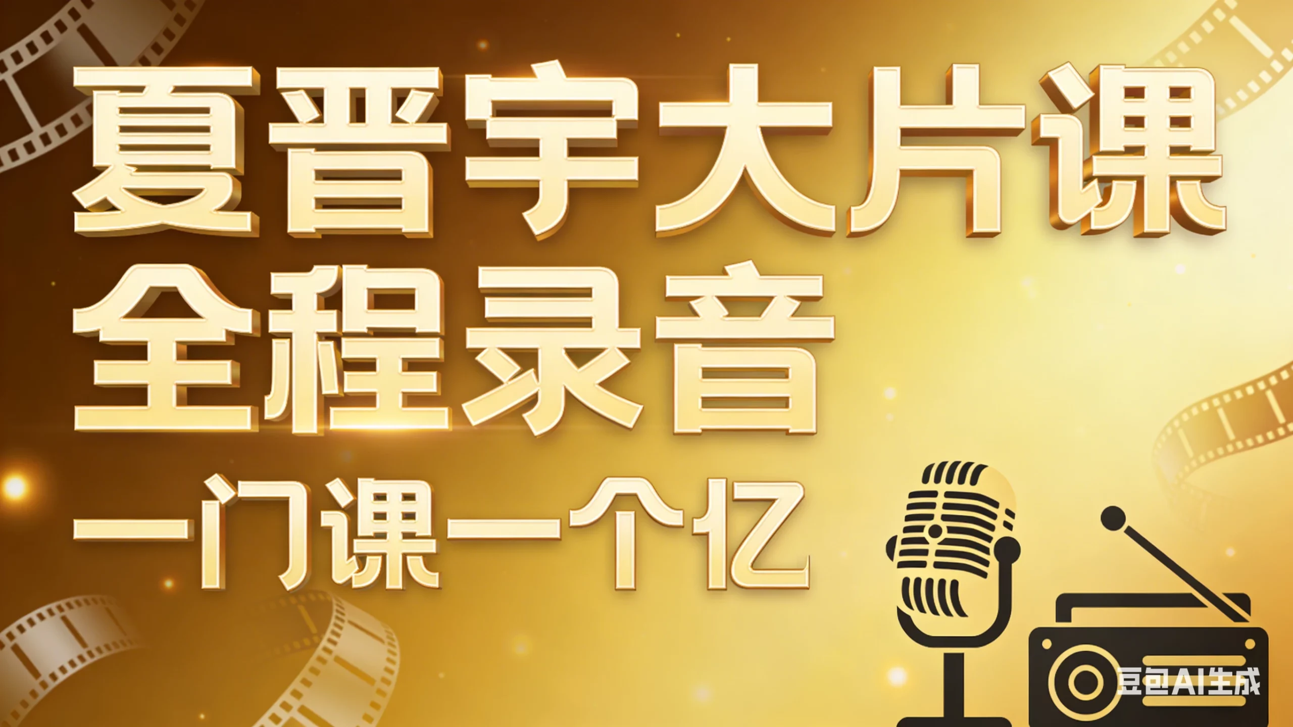 【精】夏晋宇大片课全程录音,一门课一个亿-项目资料商城