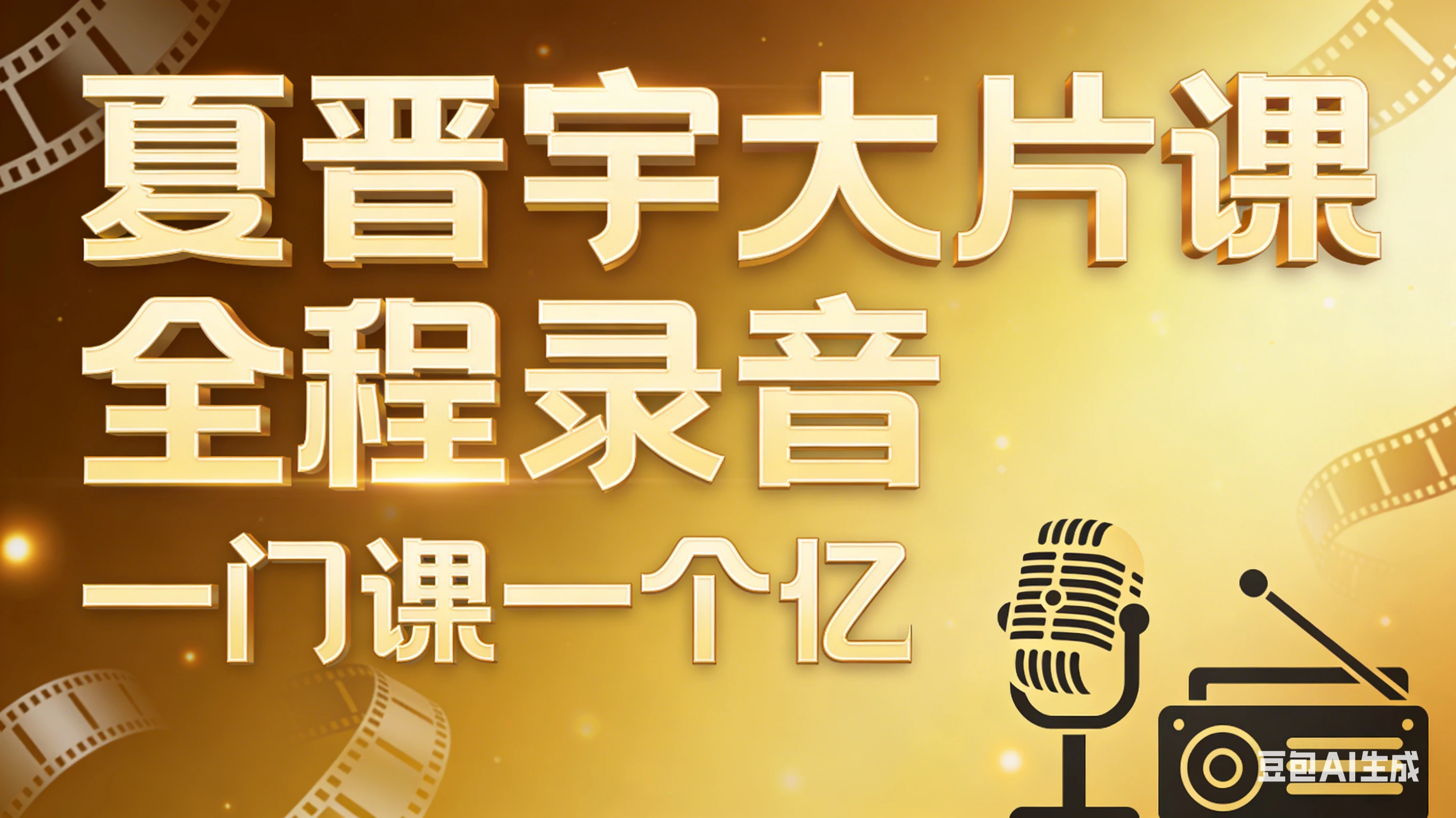 【精】夏晋宇大片课全程录音,一门课一个亿 【精】夏晋宇大片课全程录音,一门课一个亿