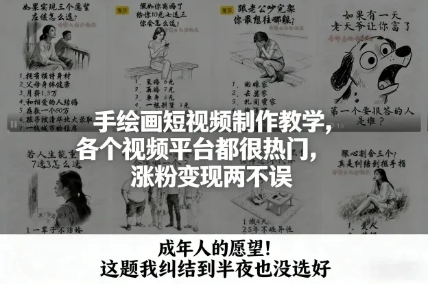 手绘画短视频制作教学,各个视频平台都很热门,涨粉变现两不误 手绘画短视频制作教学,各个视频平台都很热门,涨粉变现两不误