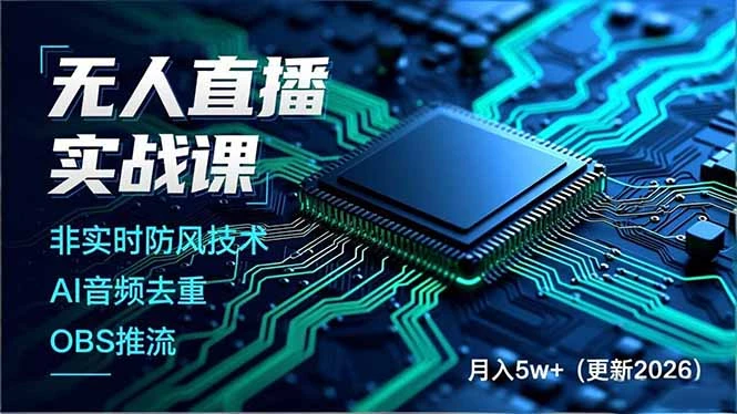 【精】宝子哥·无人直播-非实时防风技术(更新26年2月)无人半无人直播-项目资料商城
