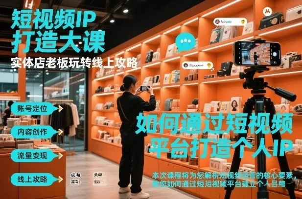 【精】短视频ip打造大课，实体店老板玩转线上攻略-项目资料商城