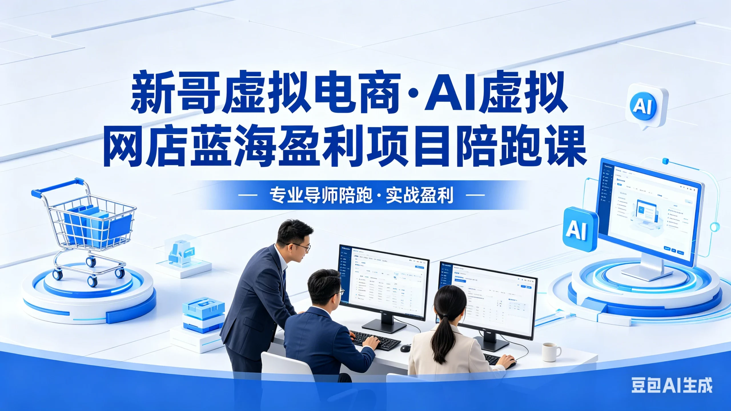 【精】新哥虚拟电商：AI虚拟网店蓝海盈利项目陪跑课，零货源开店运营全流程：选品+上架+发货+避坑+运营起店-项目资料商城