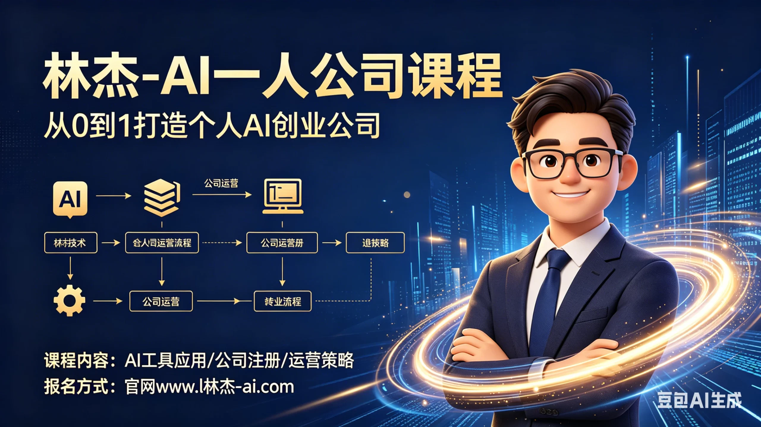 林杰-AI一人公司实战教学，让AI替你写文案、剪视频、找客户-项目资料商城