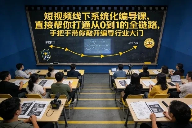 【精】短视频线下系统化编导课，直接帮你打通从0到1的全链路，手把手带你敲开编导行业大门-项目资料商城
