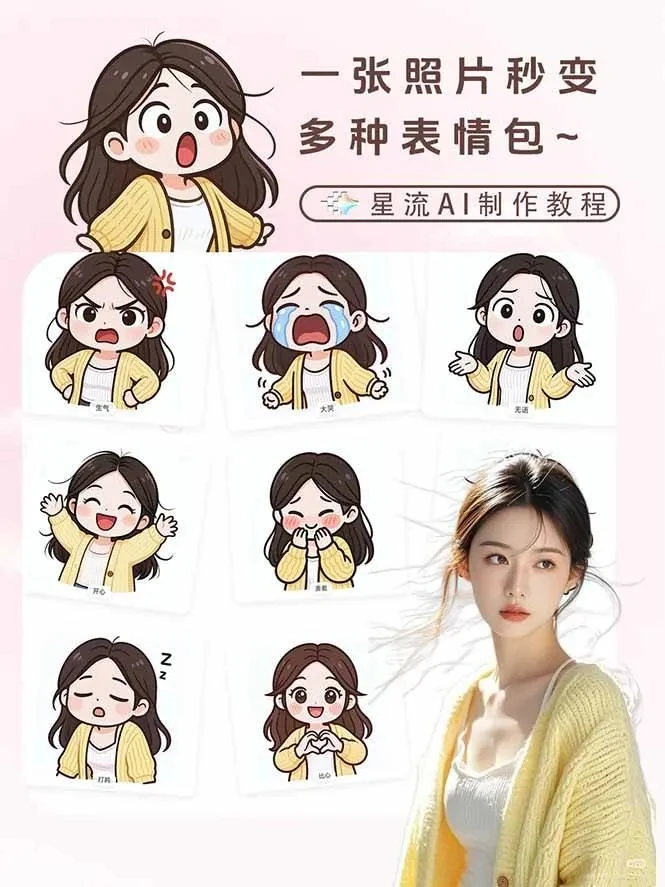 【精】一张照片秒变N种专属表情包，三步搞定可爱搞怪治愈风，从此斗图聊天不再到处存别人图-项目资料商城