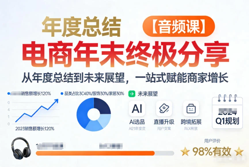 电商年未终极分享，从年度总结到未来展望，一站式赋能商家增长【音频课】-项目资料商城