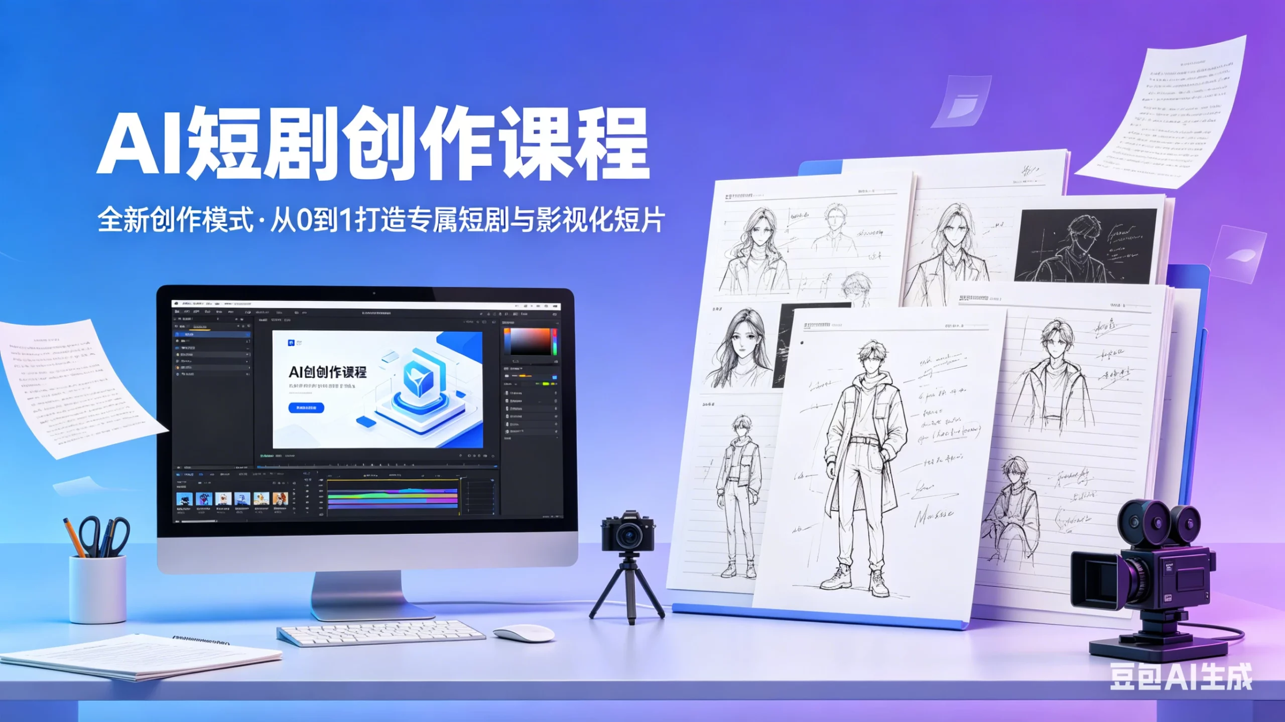 【精】AI短剧创作课程，全新创作模式，从0到1创作属于你自己的短剧和影视化短片-项目资料商城
