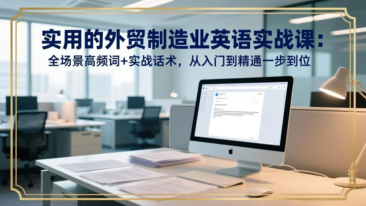 【精】实用的外贸制造业英语实战课：全场景高频词+实战话术，从入门到精通一步到位-项目资料商城
