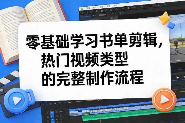 【精】零基础学习书单剪辑，热门视频类型的完整制作流程(更新2026)-项目资料商城