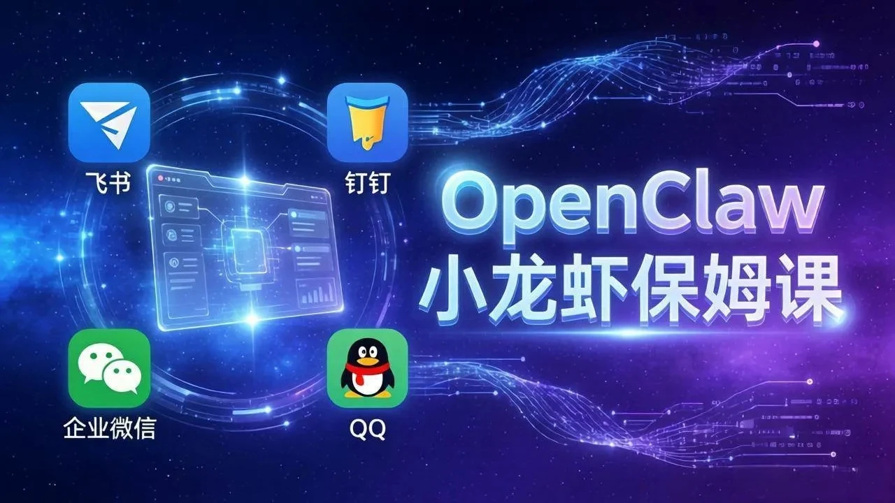 OpenClaw小龙虾保姆课： Windows/macOS/Linux/Docker全系统安装，飞书+钉钉+企业微信+QQ 全接入-项目资料商城