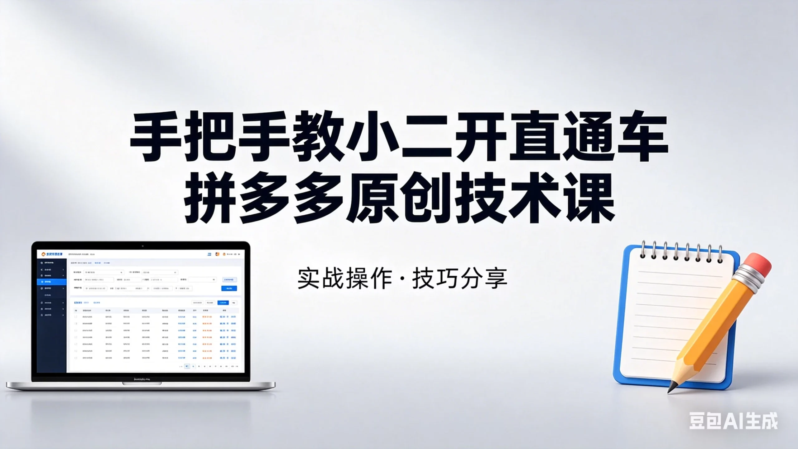 手把手教小二开直通车，拼多多原创技术课-项目资料商城