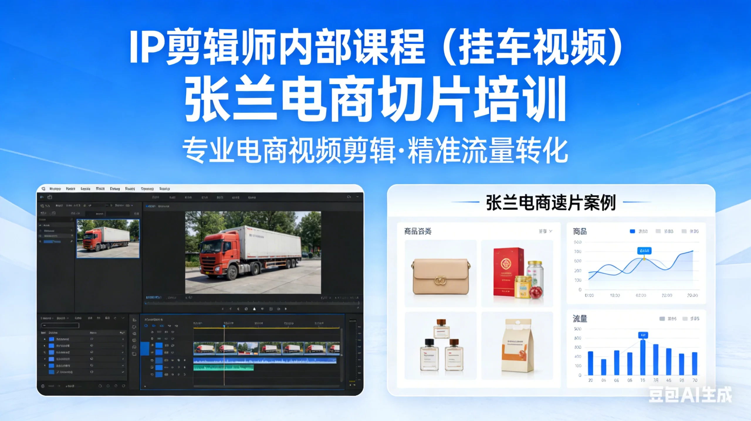 【精】IP剪辑师内部课程（挂车视频） 张兰电商切片培训-项目资料商城