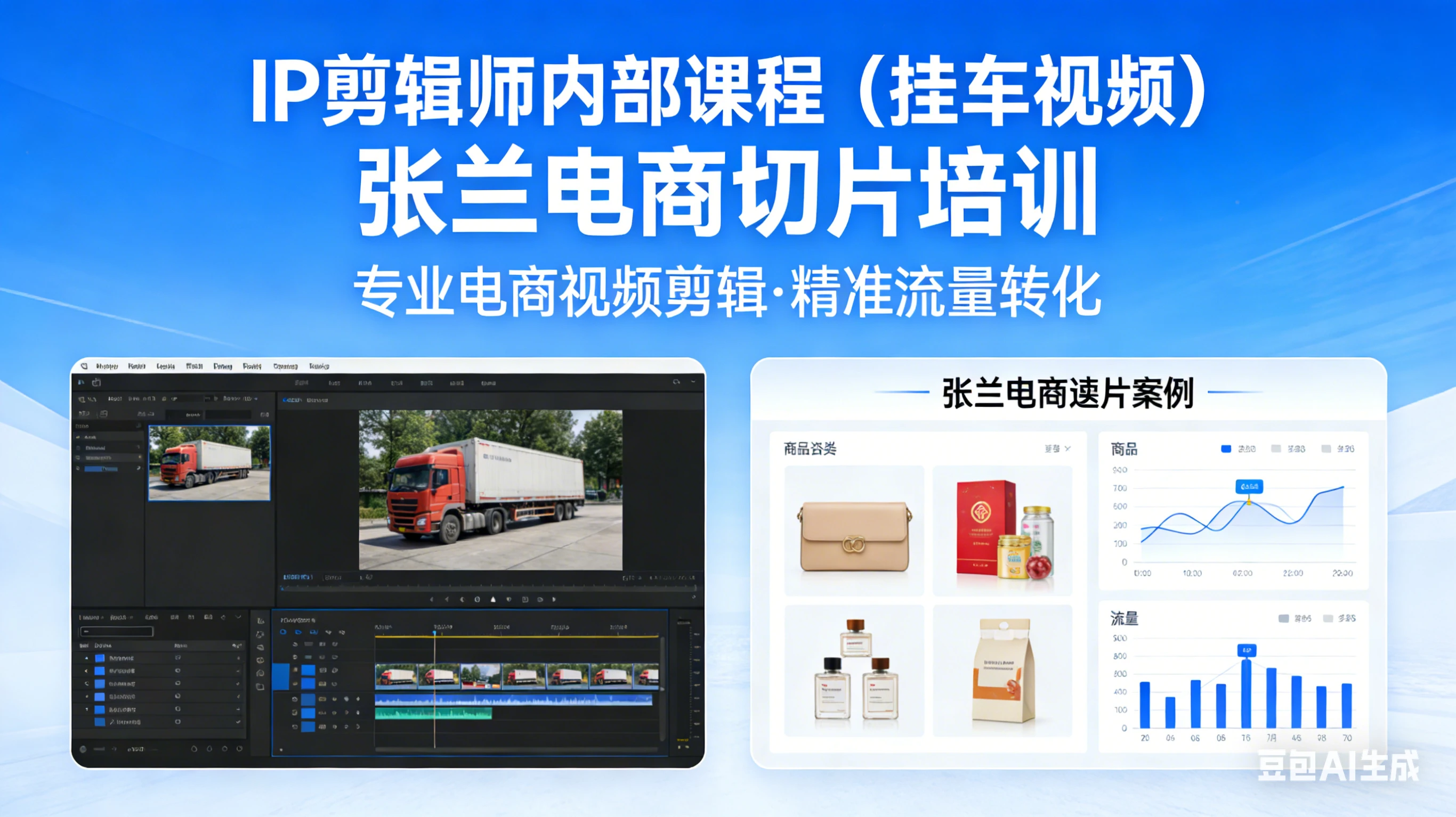 【精】IP剪辑师内部课程（挂车视频） 张兰电商切片培训