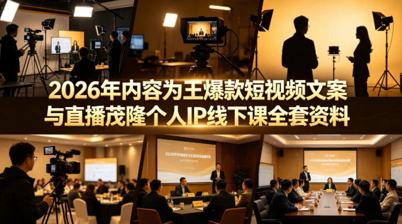 2026茂隆个人IP线下课全套资料 短视频文案直播运营实操指南-项目资料商城