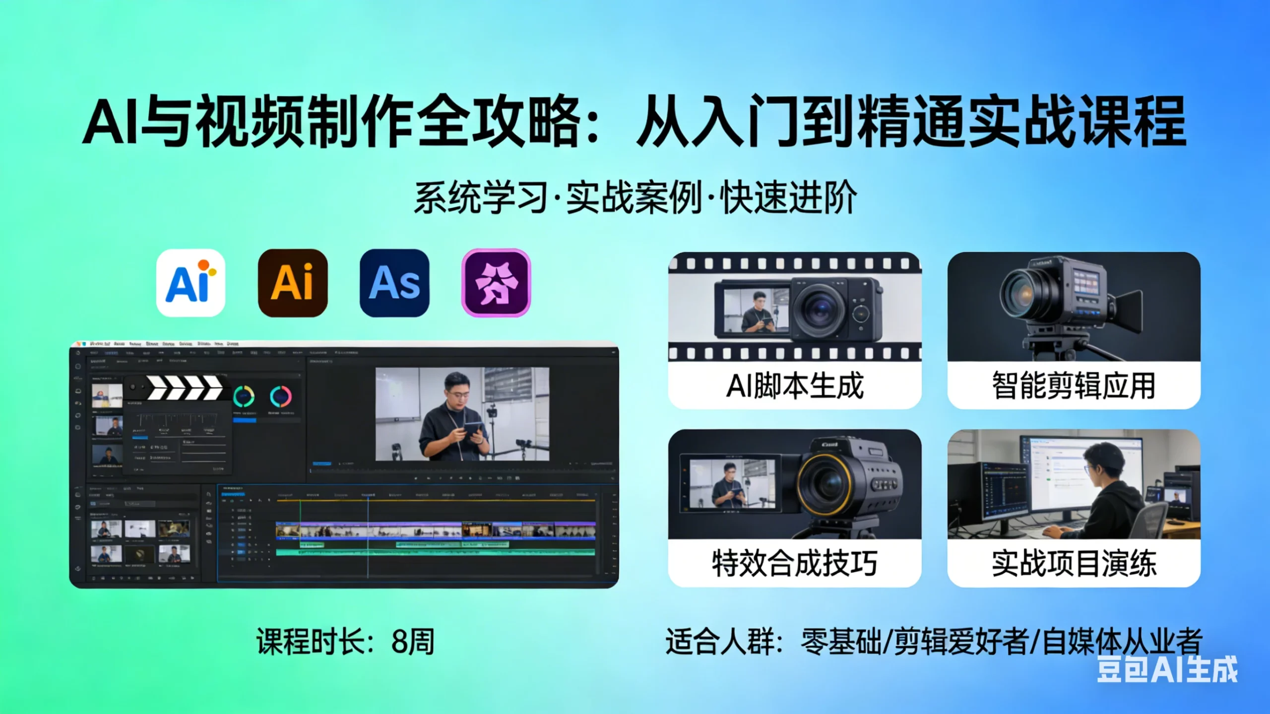 【精】AI与视频制作全攻略：从入门到精通实战课程-项目资料商城