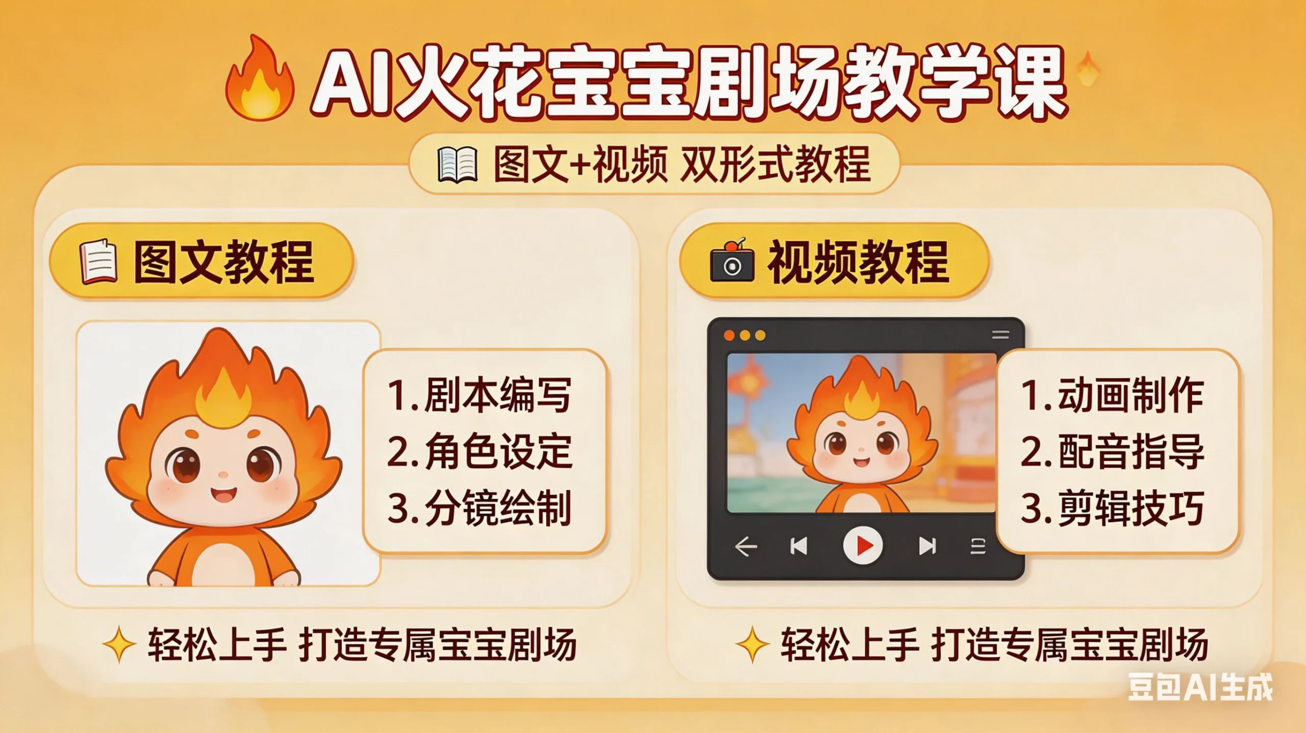 【精】AI火花宝宝宝宝剧场教学课，图文+视频双形式教程，解锁独家分成玩法，零基础也能快速入局变现-项目资料商城