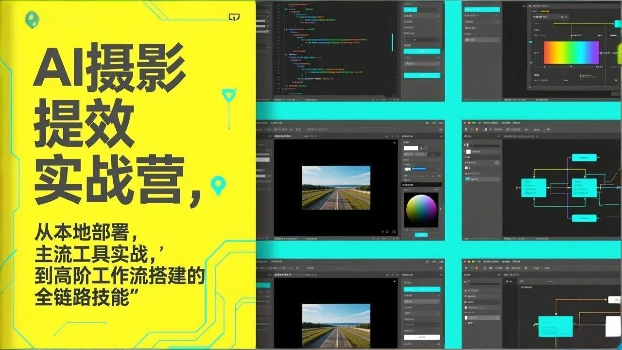 【精】AI+摄影提效实战营，从本地部署，主流工具实战，到高阶工作流搭建的全链路技能-项目资料商城