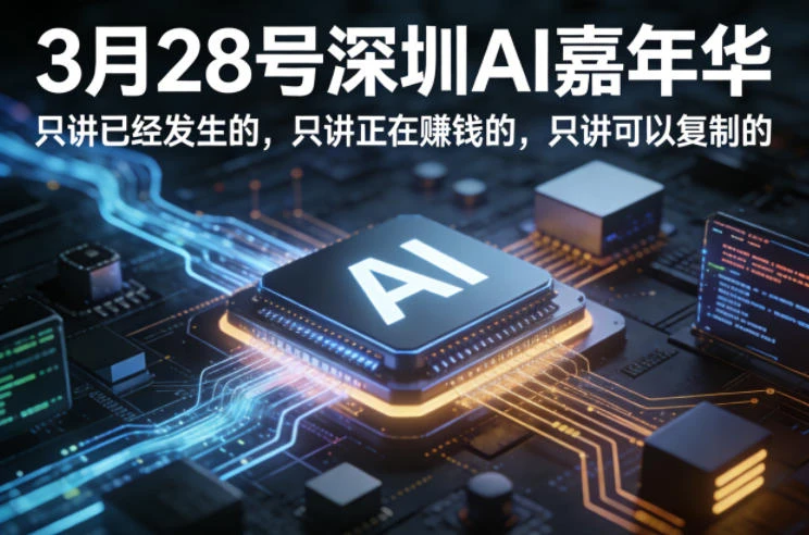 【精】3月28号深圳AI嘉年华，只讲已经发生的，只讲正在賺钱的，只讲可以复制的-项目资料商城