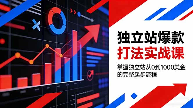 【精】独立站爆款打法实战课，掌握独立站从0到1000美金的完整起步流程-项目资料商城