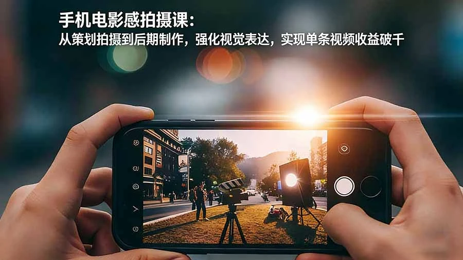 手机电影感拍摄课：从策划拍摄到后期制作，强化视觉表达，实现单条视频收益破千-项目资料商城