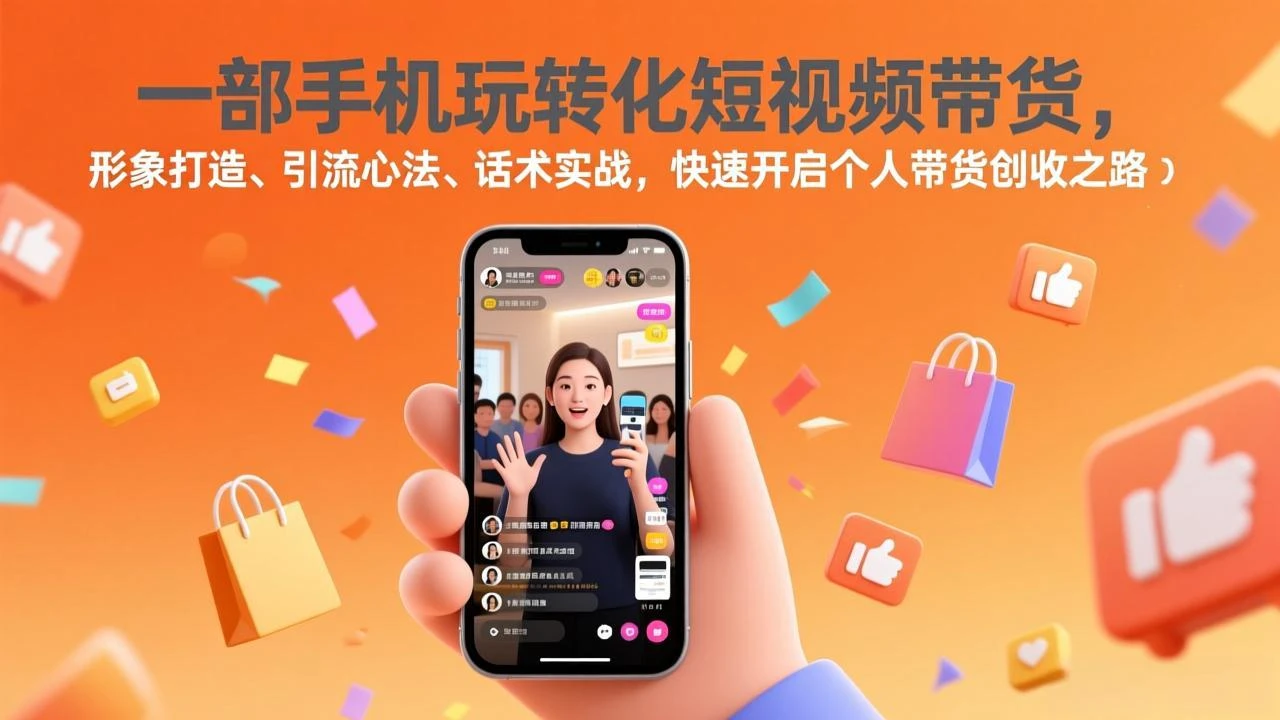 【精】一部手机玩转化短视频带货，形象打造、引流心法、话术实战，快速开启个人带货创收之路-项目资料商城