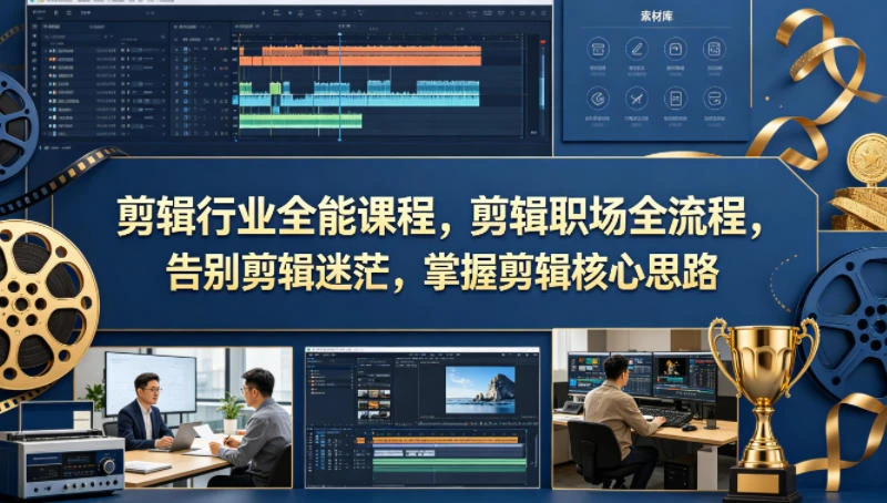 【精】剪辑行业全能课程，剪辑职场全流程，告别剪辑迷茫，掌握剪辑核心思路-项目资料商城