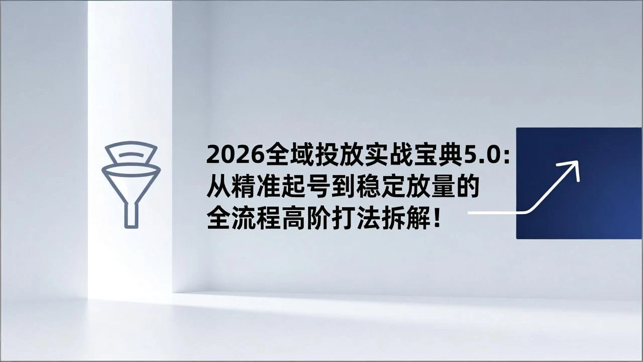 2026全域投放实战宝典5.0：从精准起号到稳定放量的全流程高阶打法拆解！-项目资料商城