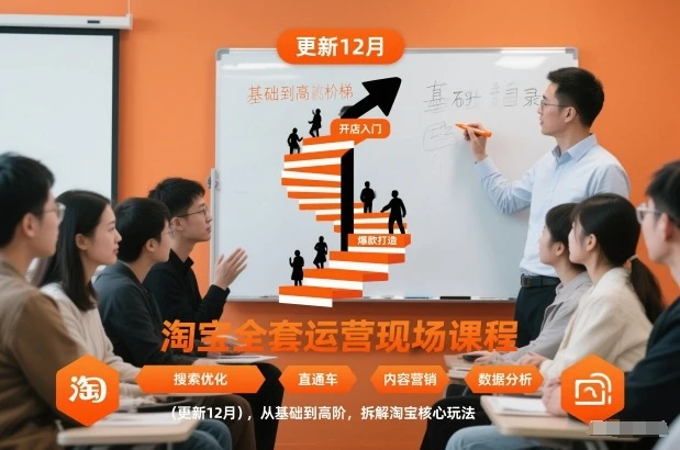 【精】淘宝全套运营现场课程(更新26年1月)，从基础到高阶，拆解淘宝核心玩法-项目资料商城